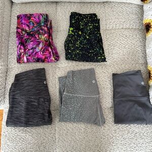 Lot of 5 lululemon bottoms